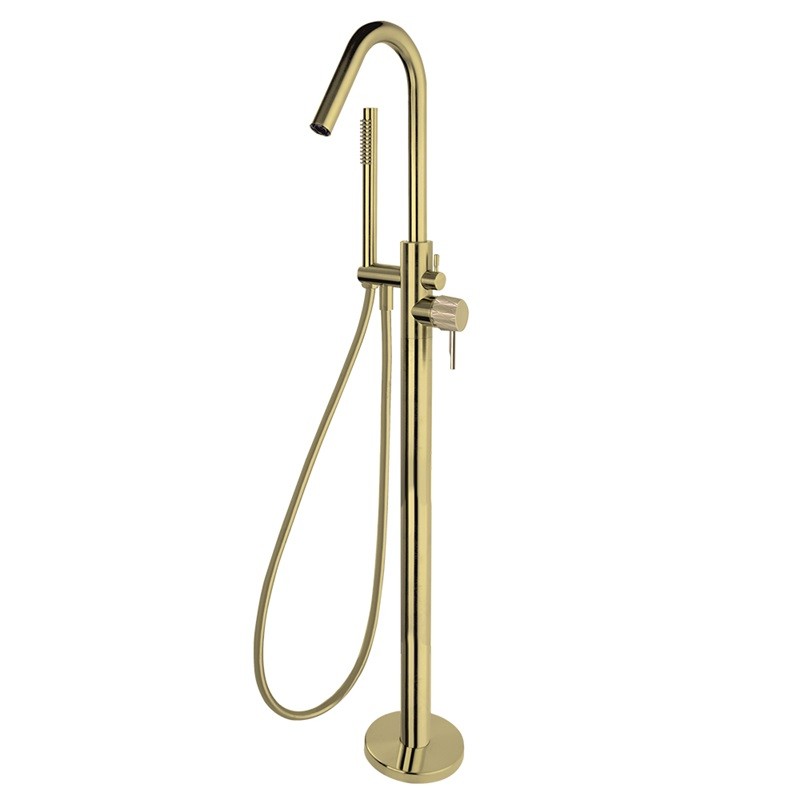 Monomando baño-ducha a suelo ODISEA JOYA oro cepillado - 598503DOC