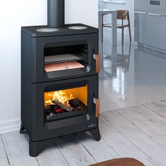 Estufa de leña con horno HILTON-H - Bronpi