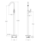 Monomando lavabo a suelo ADAGIO grafito - 917603GR 2