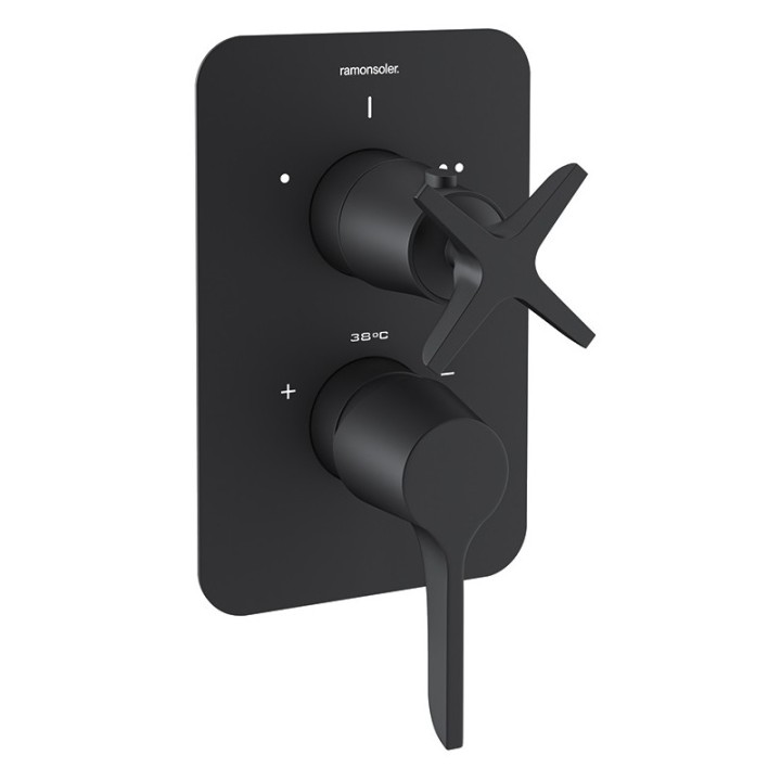 Monomando ducha empotrado 3-Vías ADAGIO negro mate - 911513SNM 1