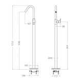 Monomando lavabo a suelo URBAN CHIC negro mate - 217603NM 2