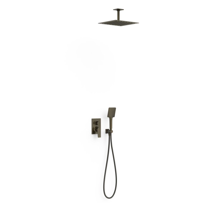Kit monomando ducha empotrado 2-vías PROJECT-TRES RAPID-BOX negro bronce - 22138003KMB 1