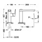 Monomando lavabo maneta lateral PROJECT-TRES oro rosa mate - 22144701OPM