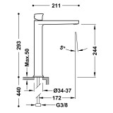 Monomando lavabo XL PROJECT-TRES cromo - 22180402 2
