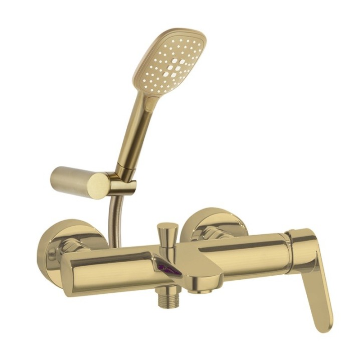 Monomando baño-ducha ALEXIA oro cepillado - 360501Q3OC 1