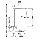 Monomando lavabo XL PROJECT-TRES acero - 22180401AC 2