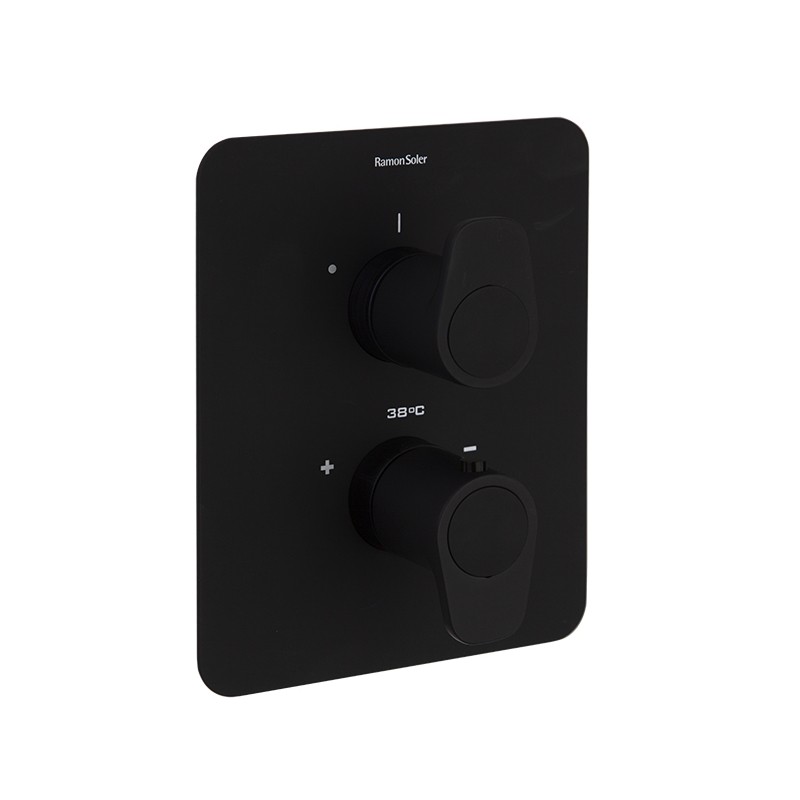 Termostático ducha empotrado 2-Vías ALEXIA negro mate - 368712SNM