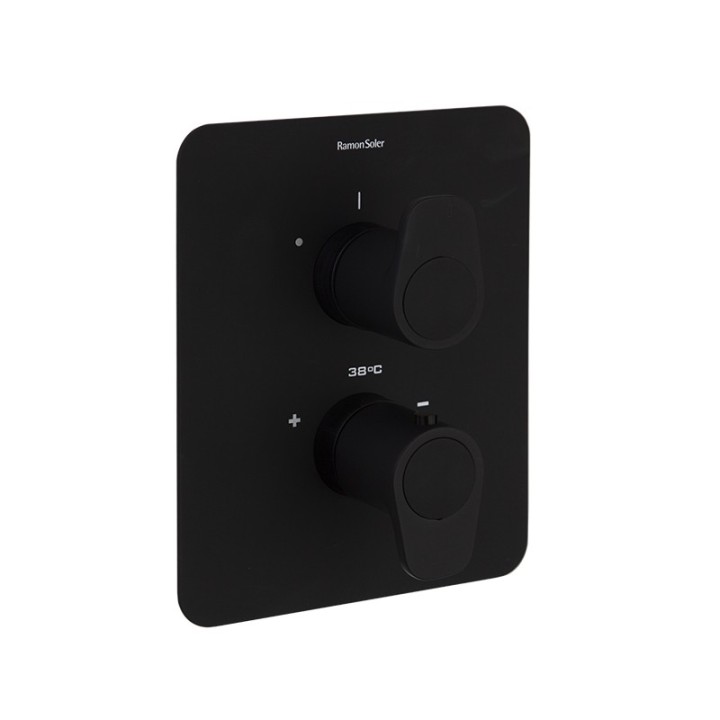 Termostático ducha empotrado 2-Vías ALEXIA negro mate - 368712SNM 1
