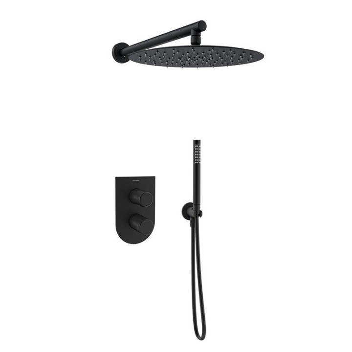 Kit monomando ducha empotrado 2-vías TZAR negro mate - K3415022NM 1