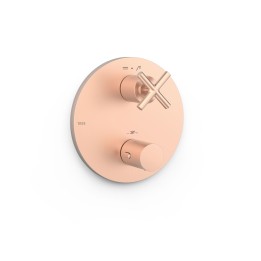 Termostático ducha empotrado 2-Vías MONTBLANC-TRES THERM-BOX oro rosa mate - 28325001OPM 1