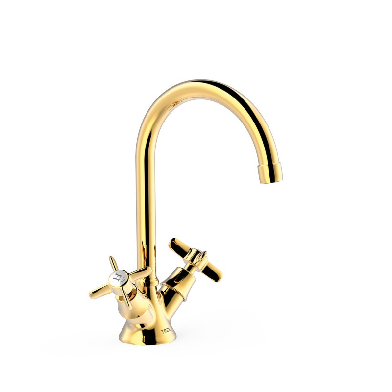 Bimando lavabo TRES-CLASIC oro brillo - 24210901OR