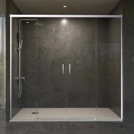 Mampara de ducha STYLO 2F2C frontal cromo