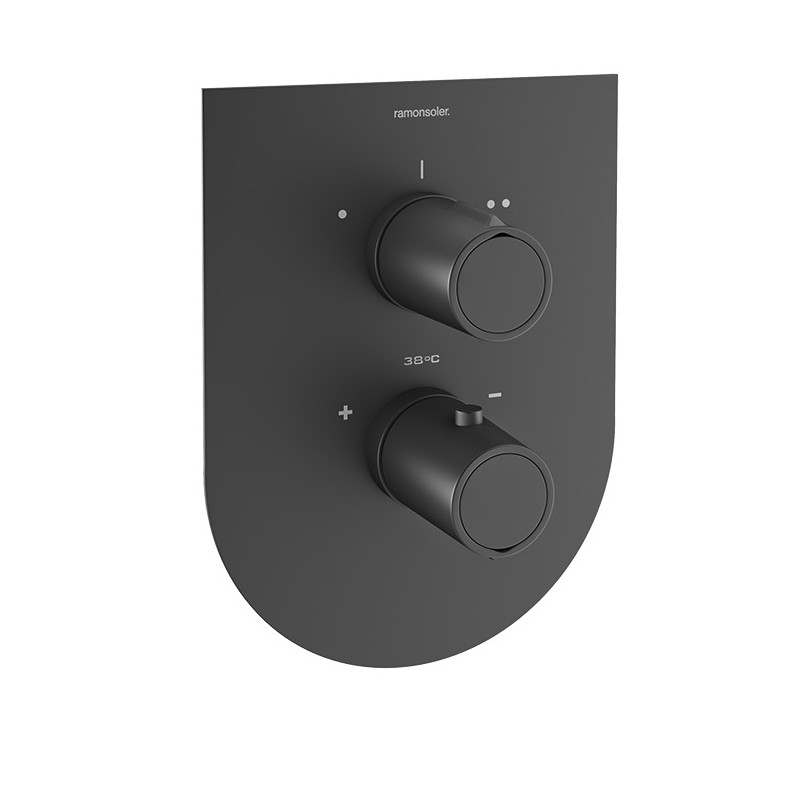 Termostático baño-ducha empotrado 2-Vías TZAR negro mate - 348712SNM