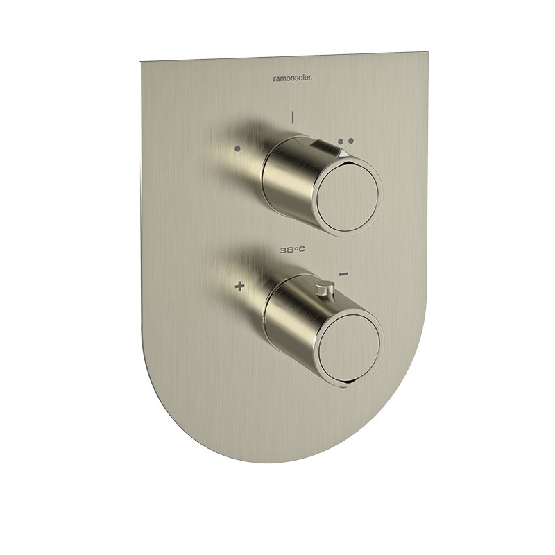 Termostático baño-ducha empotrado 2-Vías TZAR níquel cepillado - 348712SNC