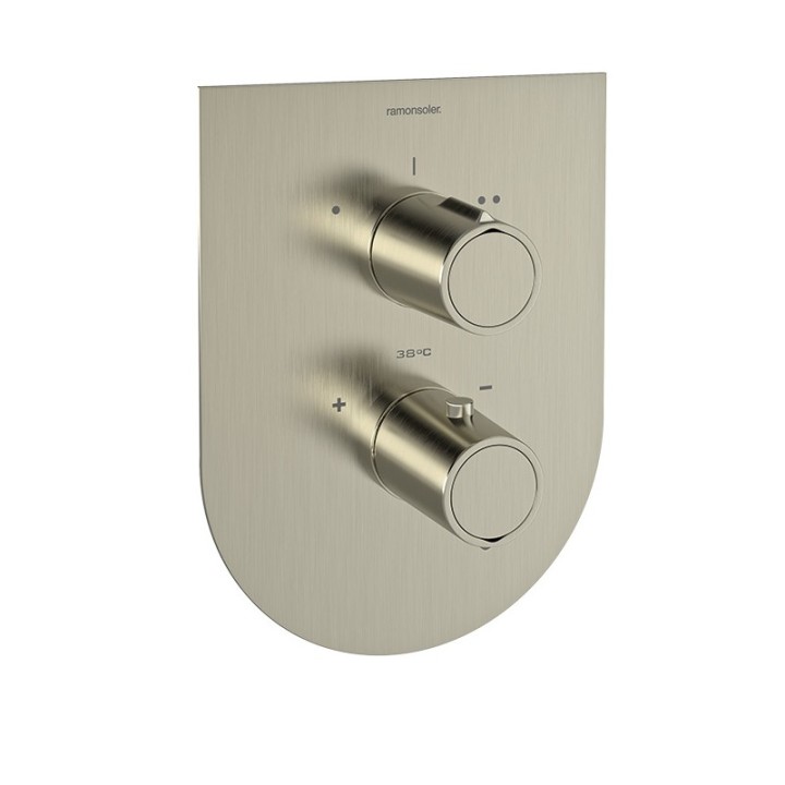 Termostático baño-ducha empotrado 2-Vías TZAR níquel cepillado - 348712SNC 1