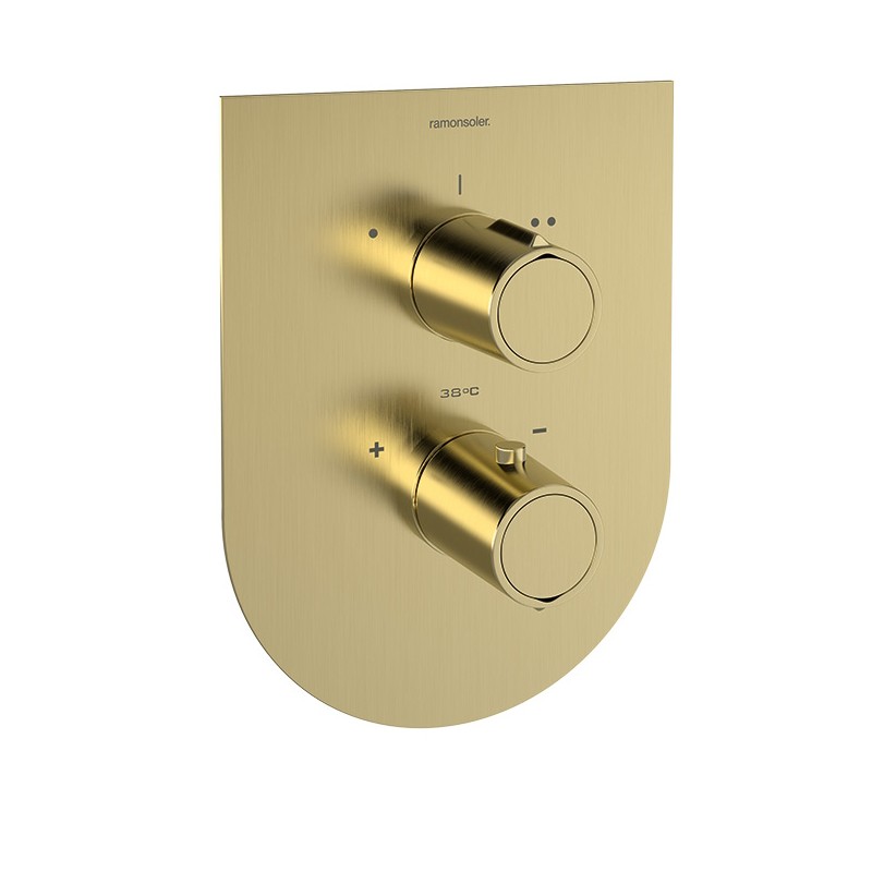 Termostático baño-ducha empotrado 2-Vías TZAR oro cepillado - 348712SOC