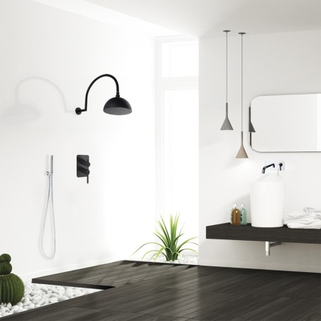 Monomando ducha empotrado 2-vías DRAKO negro mate - 331502SNM