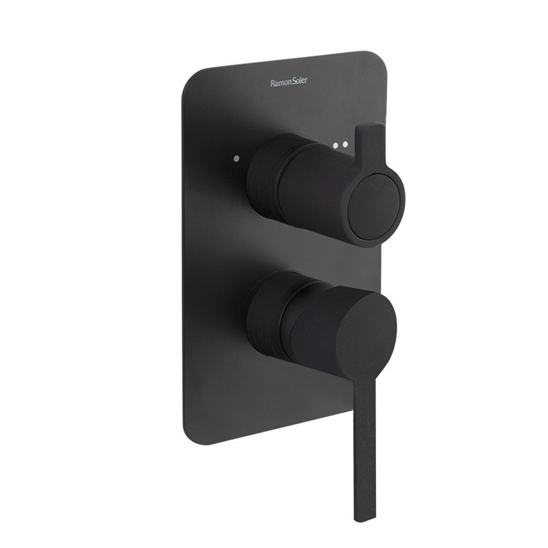 Monomando ducha empotrado 2-vías DRAKO negro mate - 331502SNM