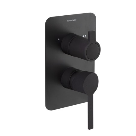 Monomando ducha empotrado 2-vías DRAKO negro mate - 331502SNM - Ramón Soler