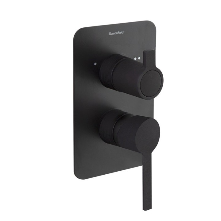 Monomando ducha empotrado 2-vías DRAKO negro mate - 331502SNM 1