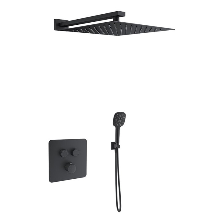 Kit termostático ducha empotrado 2-vías RS SMART negro mate - K85T2011NM 1