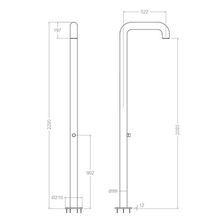 Columna ducha jardín piscina HIDROTERAPIA acero inoxidable - COLTEMP1 2