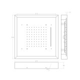 Rociador empotrado cuadrado HIDROTERAPIA cromo - REKLEDNC570 3