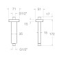 Brazo techo HIDROTERAPIA cromo - BVK1502