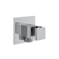 Soporte ducha cuadrado con toma HIDROTERAPIA cromo - 4796
