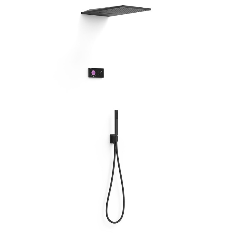 Kit termostático electrónico ducha empotrado 3-vías negro mate - 09288308NM Kit termostático electrónico ducha empotrado 3-vías negro mate - 09288308NM
