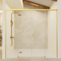 Mampara de ducha STYLO 2F2C frontal oro cepillado