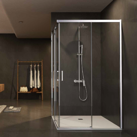 Mampara de ducha STYLO vértice 2F2C cromo