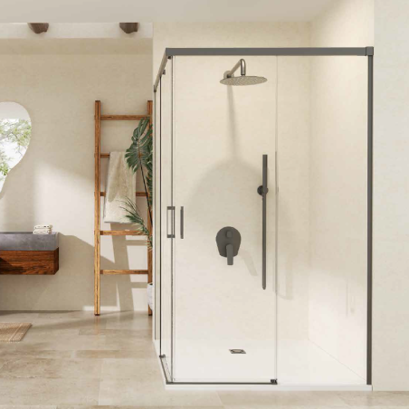 Mampara de ducha STYLO vértice 2F2C black gun metal - SBX Imex