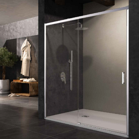 Mampara de ducha EASY 1F1C frontal cromo - SBX Imex