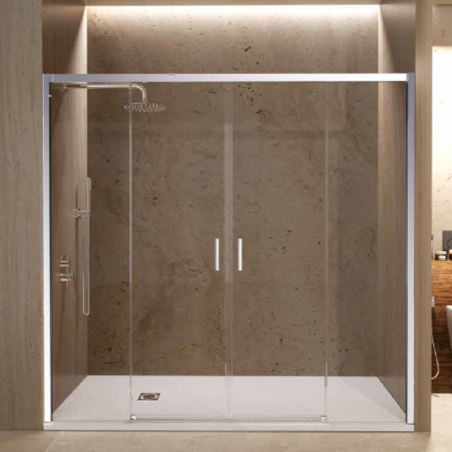 Mampara de ducha EASY 2F2C frontal cromo