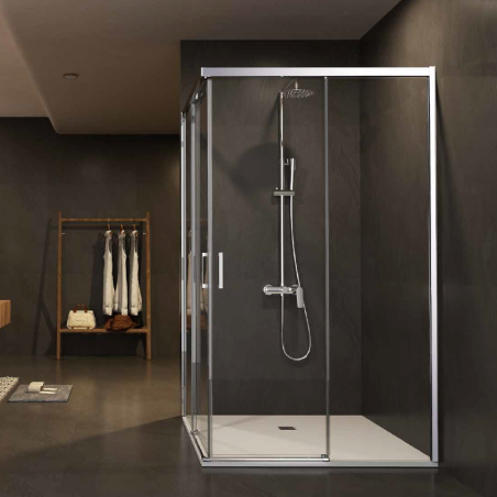 Mampara de ducha EASY vértice 2F2C cromo - SBX Imex