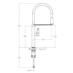 Monomando fregadero caño extraíble MAGNET negro mate - 388801MCNM - Ramón Soler