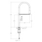 Monomando fregadero caño extraíble MAGNET negro mate - 388801MCNM