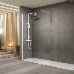 Mampara de ducha SCREEN fijo frontal blanco mate - SBX Imex