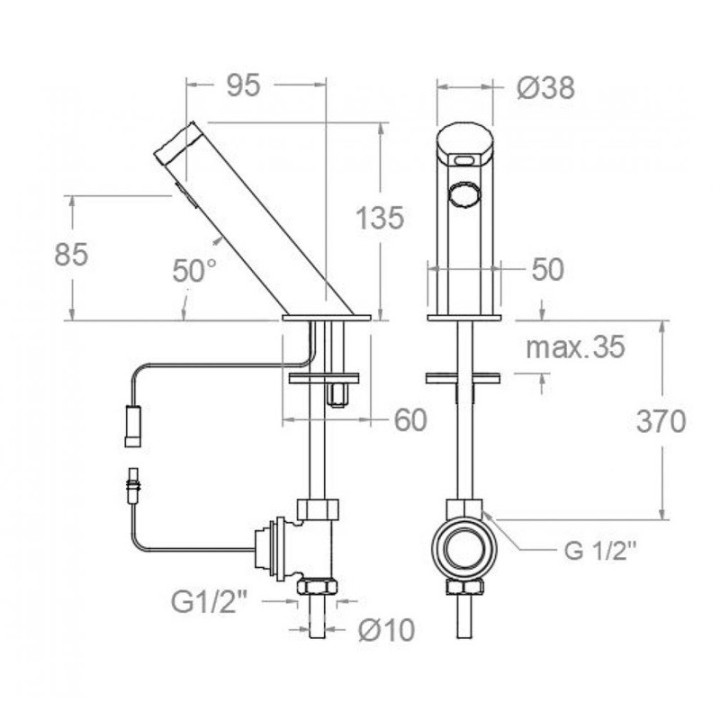 Grifo lavabo electrónico SOLTRONIC cromo - 8119B 3