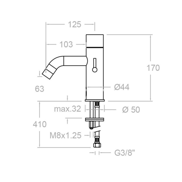 Grifo lavabo electrónico SOLTRONIC cromo - 8118B 2