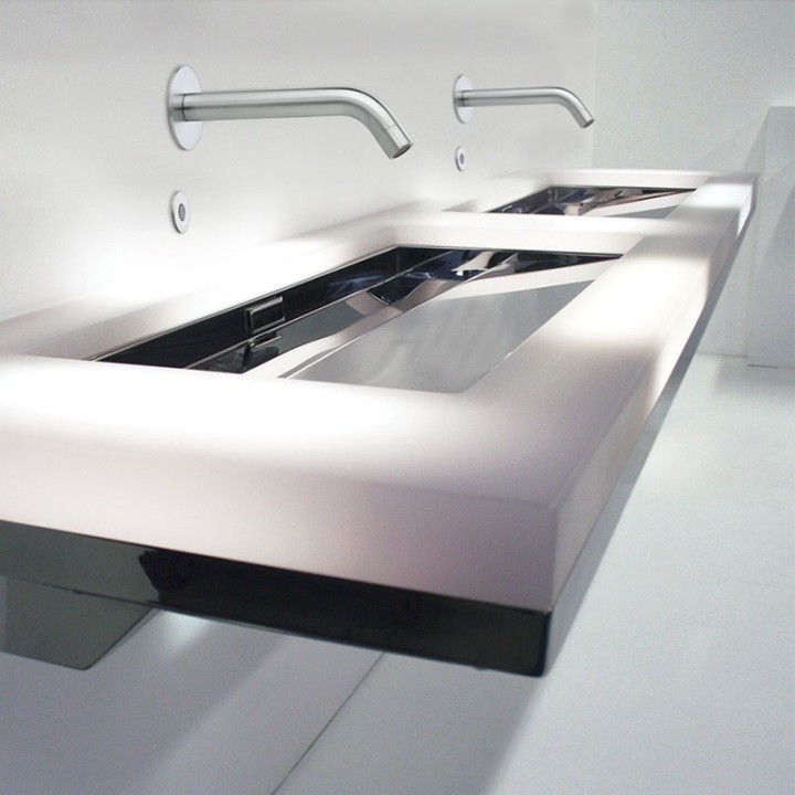 Grifo lavabo electrónico mural SOLTRONIC cromo - 8121TB 2