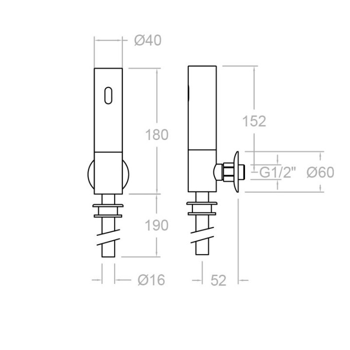 Grifo urinario electrónico SOLTRONIC cromo - 8123 2