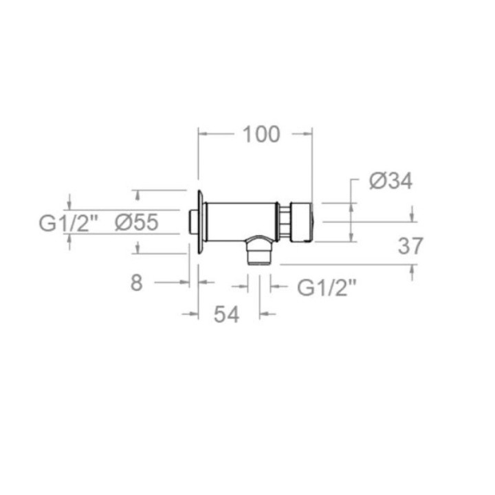 Grifo temporizado urinario SOLTRONIC cromo - 745303 2