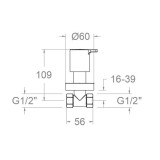Llave de paso 1/2" BLAUTHERM oro cepillado - 9407021/2X1OC 2