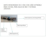 Monomando fregadero caño extraíble osmosis con filtro TRES acero - 23045414AC 3