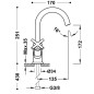 Bimando lavabo MONTBLANC-TRES negro bronce - 28310301KMB
