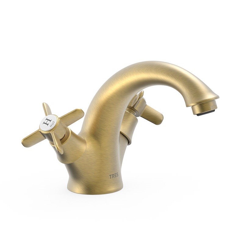 Bimando lavabo TRES-CLASIC latón viejo mate - 24210201LM