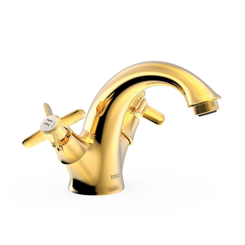 Bimando lavabo TRES-CLASIC oro brillo - 24210201OR