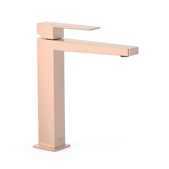 Monomando lavabo alto SLIM-TRES oro rosa mate - 20210303OPM 1